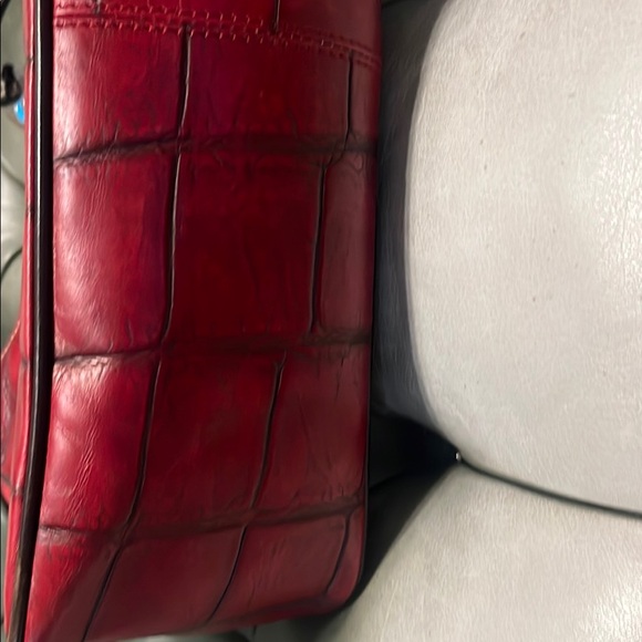 Dooney & Bourke Red Croc-Embossed Hobo Bag - Picture 4 of 8